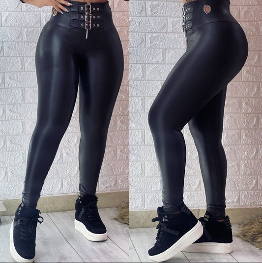 Leggins 3 Correas/OJAL EFECTO CUERO